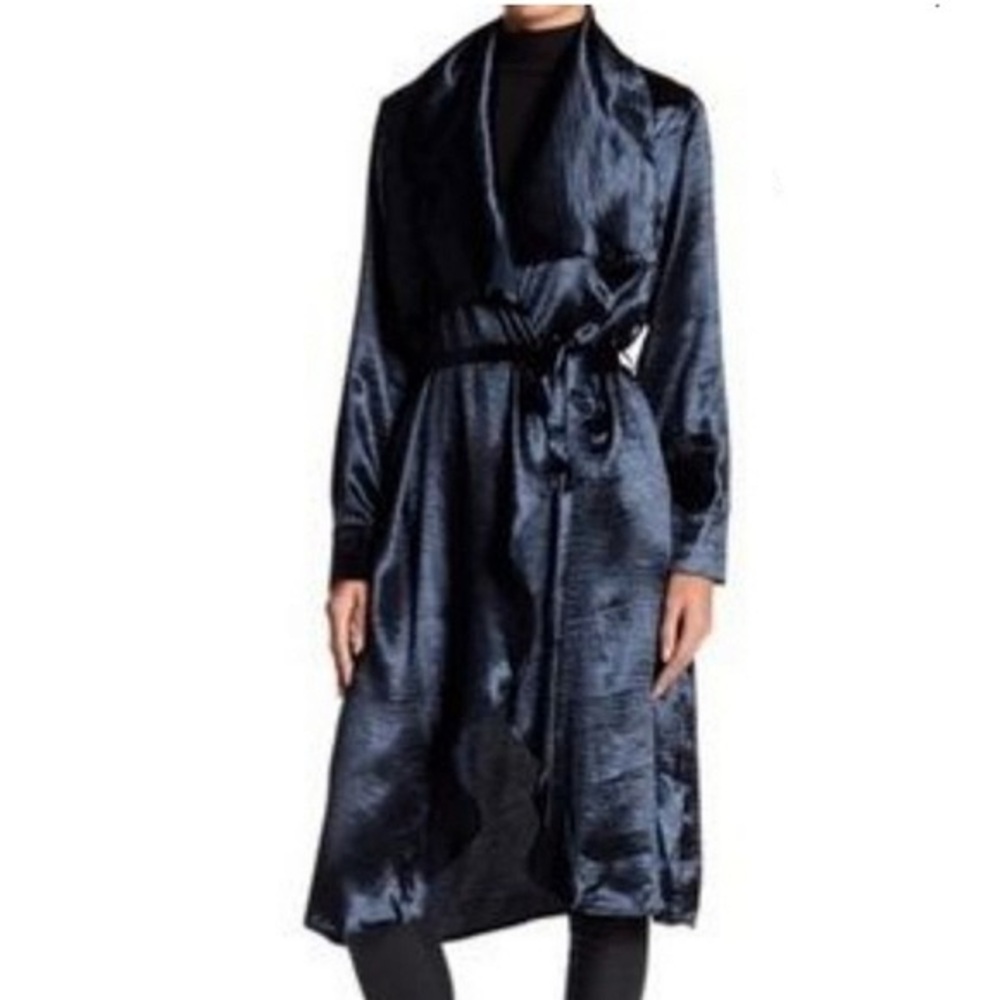 silky dark navy blue cardigan
